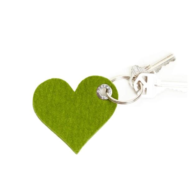 Key Fob -Heart-　Loden Green